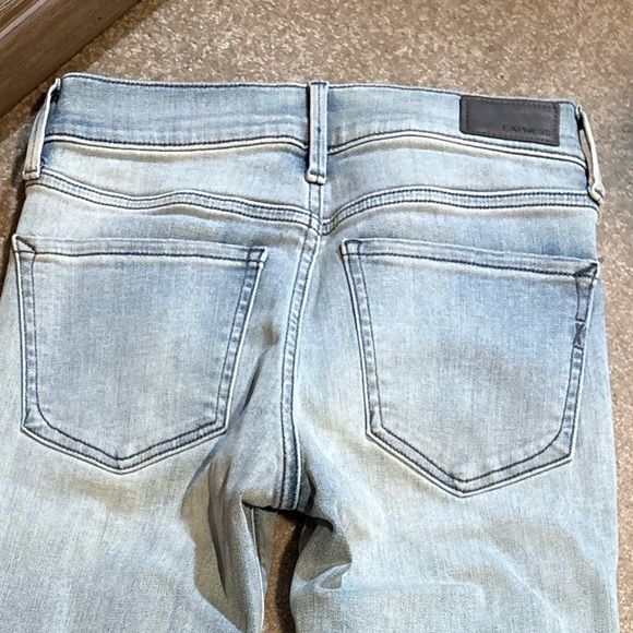 Express Women’s Mid Rise Skinny Jean Jeggings in Light Blue size 0R - Picture 8 of 12